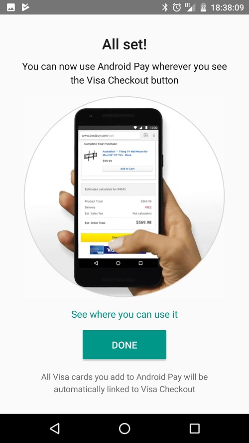 搜狗手机，时隔一年，Android Pay 终于支持 Visa Checkout