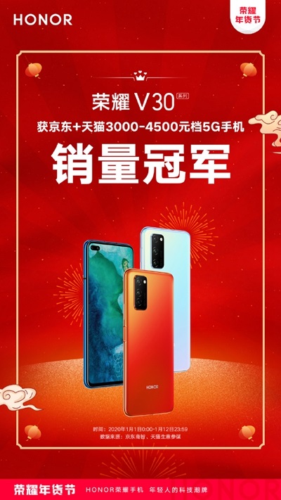 手机发烫的原因是什么，荣耀 V30 系列获得京东+天猫 3000-4500 元档 5G 手机销量冠军
