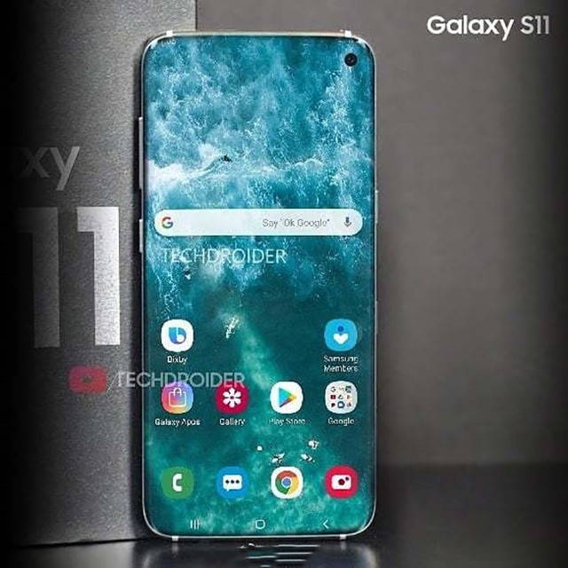 小米手机6，三星 Galaxy S11 渲染图曝光：后置四摄 超高屏占比