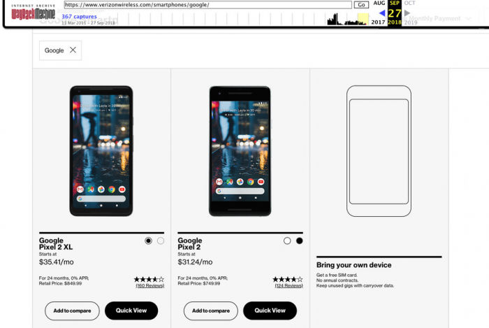 外观最好看的手机，Verizon 已停售 Pixel 2 XL 为新款做准备