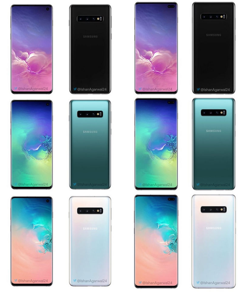 安卓智能手机，三星 Galaxy S10 系列再曝光：这回是配色阵容