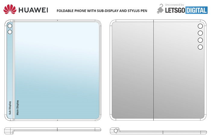 苹果8手机，华为折叠屏新机设计专利曝光：内向开合，配手写笔