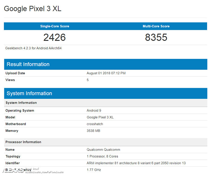 手机免费小说网站，谷歌 Pixel 3 XL 设置得证：骁龙 845 处理器 4GB 运存