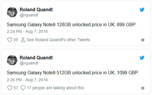 手机流量查询网站，三星 Galaxy Note 9 英国价钱已被披露