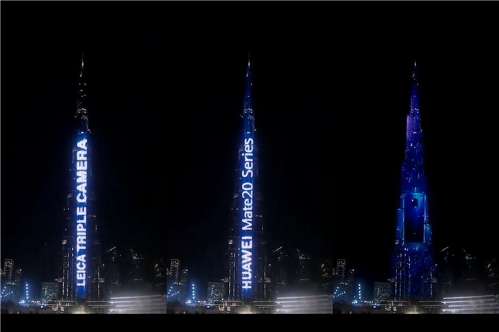 忐忑手机铃声，真·有矿：华为 Mate 20 系列承包了整个迪拜哈利法塔的灯光秀