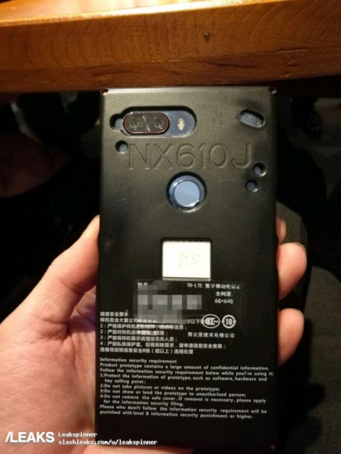 尼比鲁手机，努比亚周全屏旗舰 NX610J 工程机曝光：6GB 内存+异型屏设计