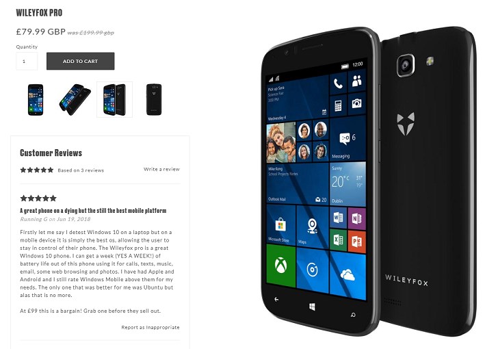 3d手机，又回来了！Wileyfox 再度开卖 Windows 10 Mobile 手机