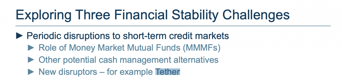Fed官员点名Tether有金融稳定风险 CTO：USDt和DeFi代币不一样