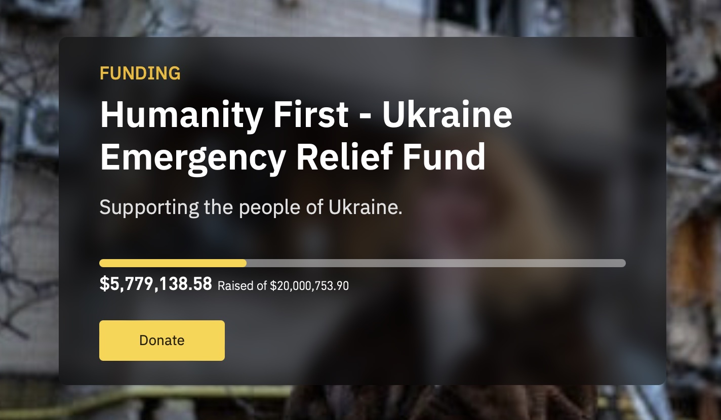 俄乌谈判开始！币安捐款 1000万美元 并成立众筹基金
