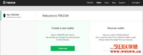 如何开始设定Trezor One数字货币硬件钱包