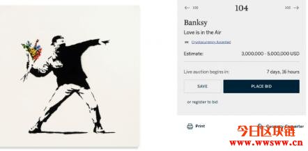 拍卖行苏富比与Coinbase合作，可用比特币以太币竞标Banksy作品