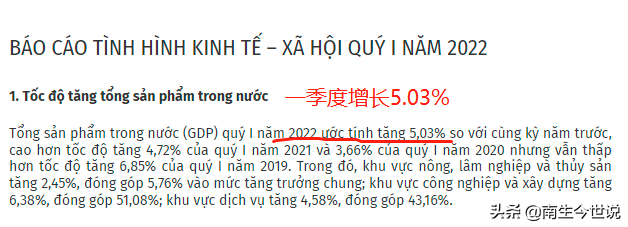 越南经济最新分析（增长5.03%，GDP约921.75亿美元）